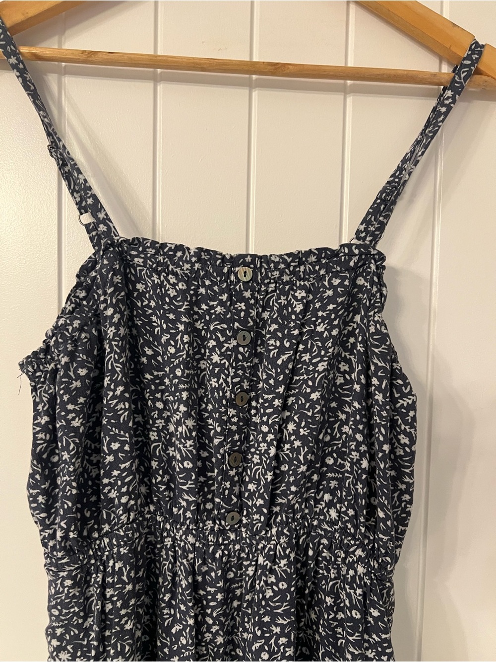 Universal Thread Navy and White Floral Button-Front Dress - Picture 2 of 5
